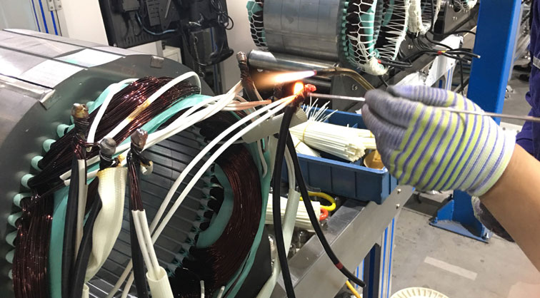 MG不朽情缘能源氢氧焰漆包线焊接设备助力湘电股份电机焊接工艺升级